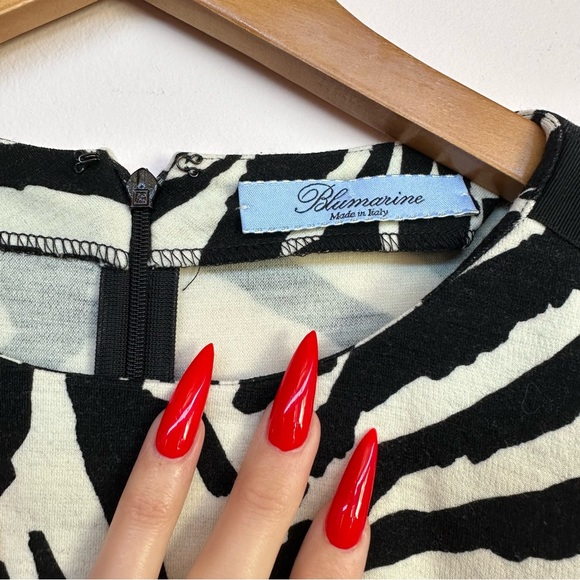 Blumarine Zebra Print Dress w/Rhinestone Details - Picture 5 of 10